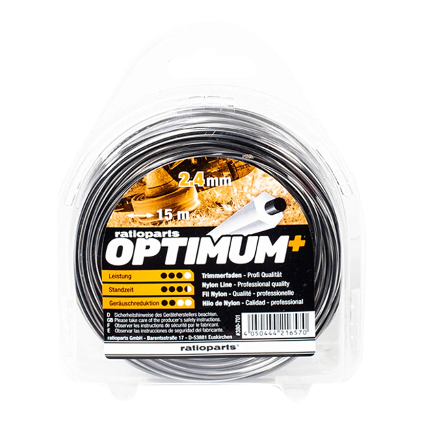 Trimmerlina Optimum tvåkärnig 2.4 mm 15 m